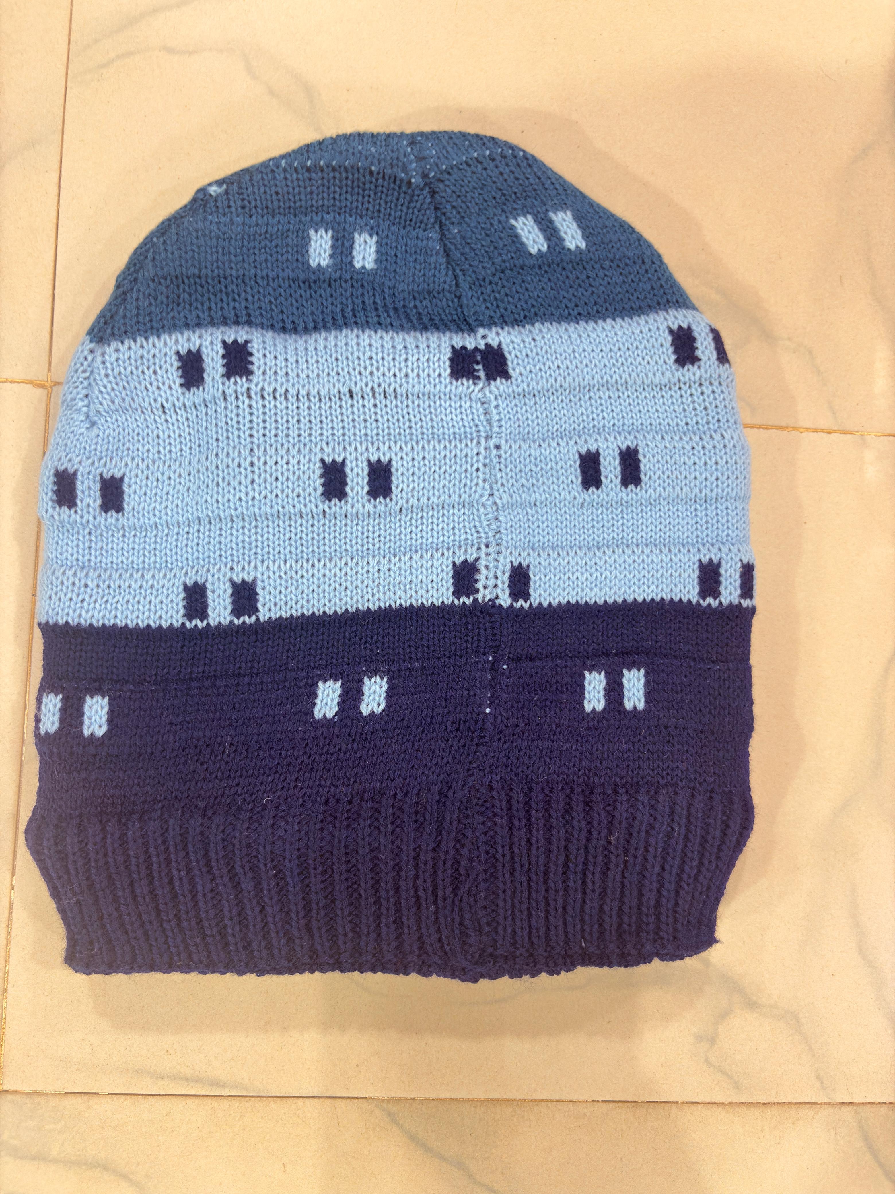 Woolen Cap With horizondal Color Bands