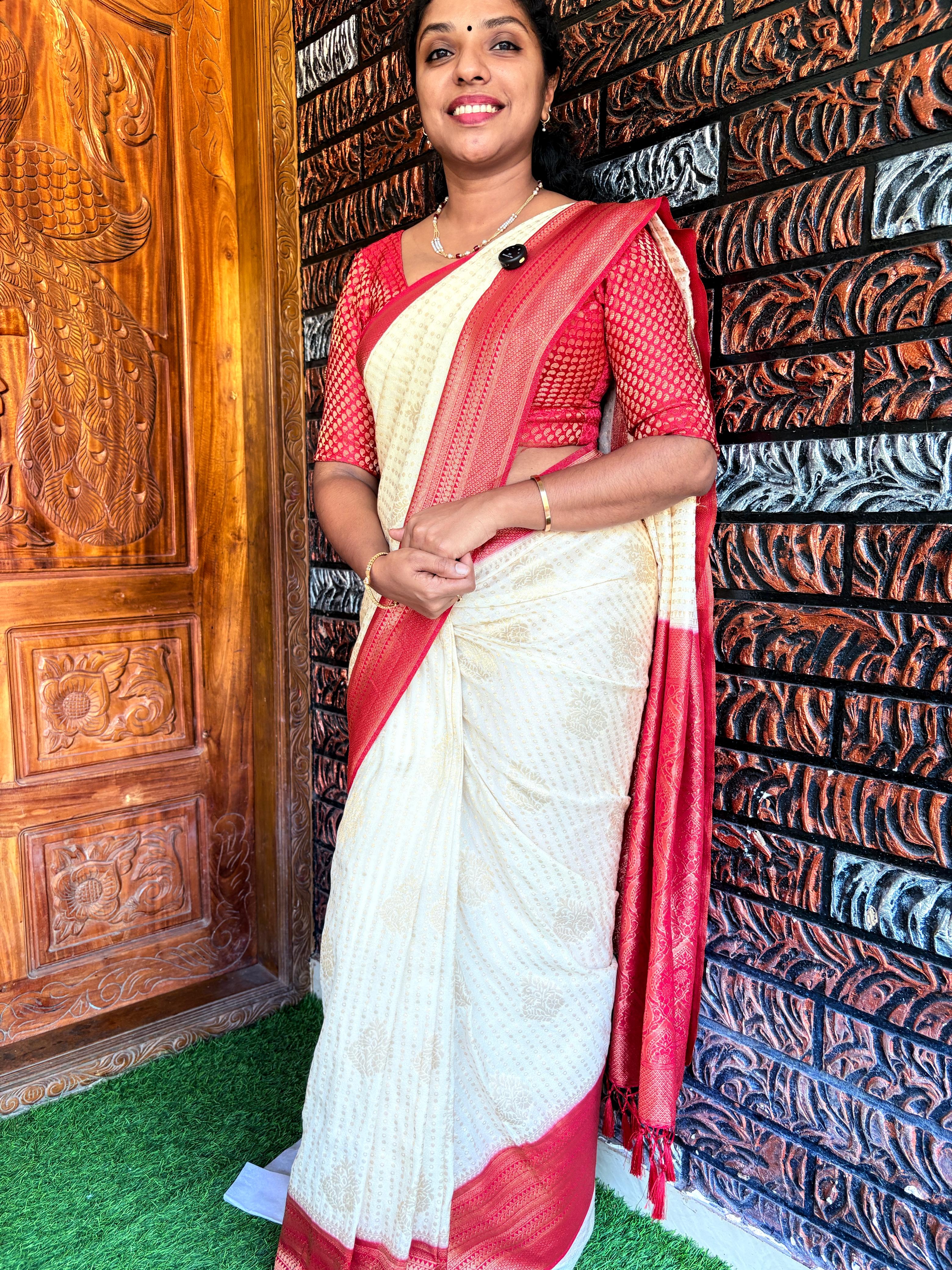 semi banarasi silk sarereSPS999