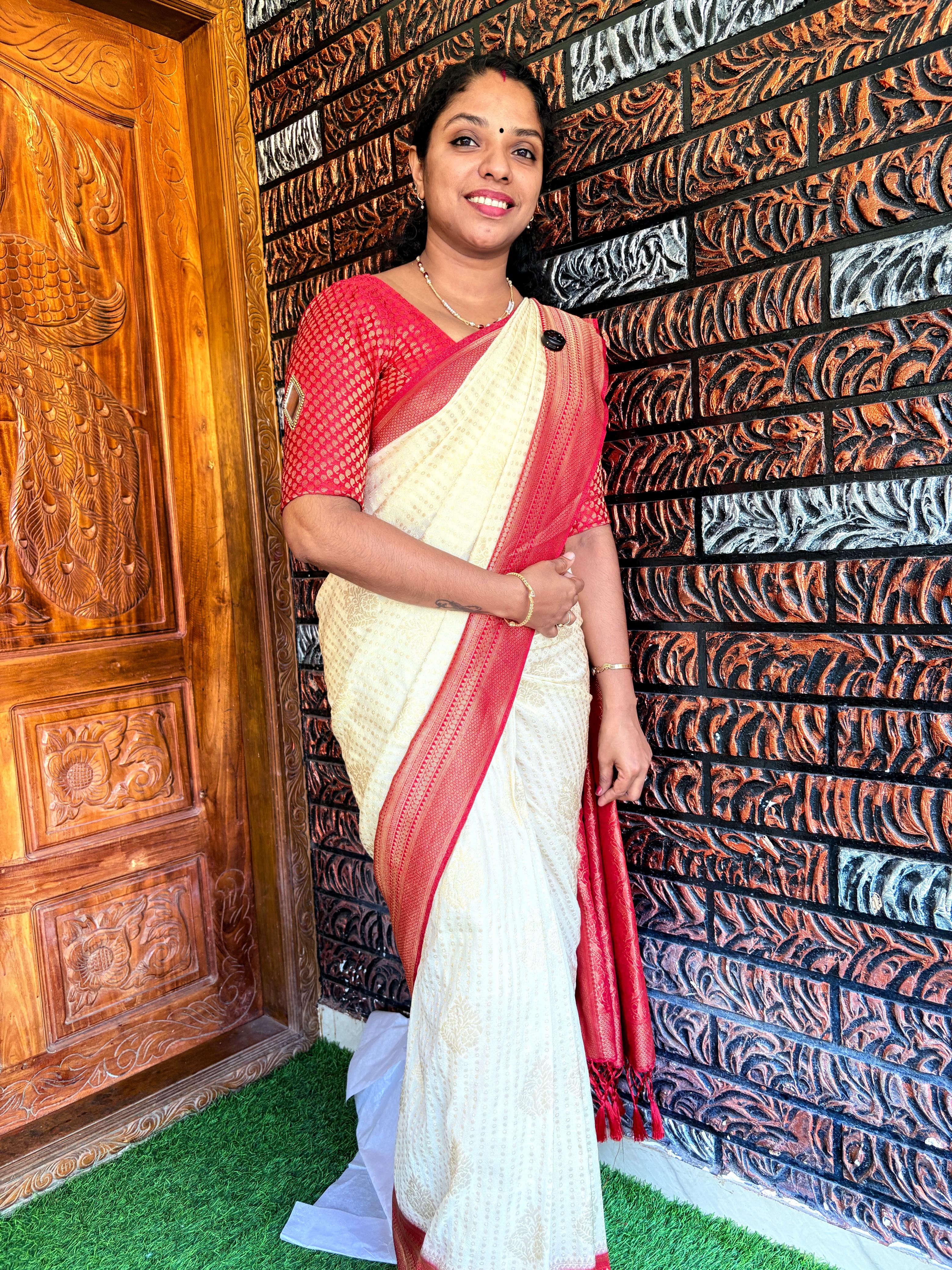 semi banarasi silk sarereSPS999